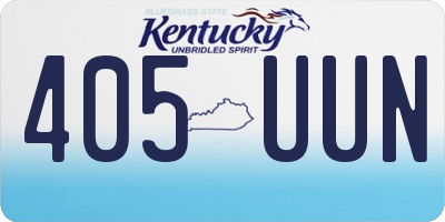 KY license plate 405UUN