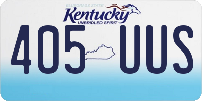 KY license plate 405UUS