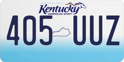 KY license plate 405UUZ