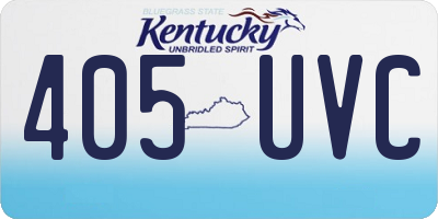 KY license plate 405UVC