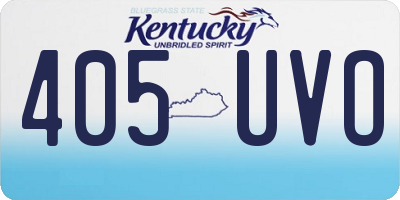 KY license plate 405UVO