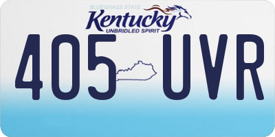 KY license plate 405UVR