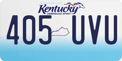 KY license plate 405UVU