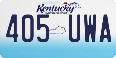 KY license plate 405UWA