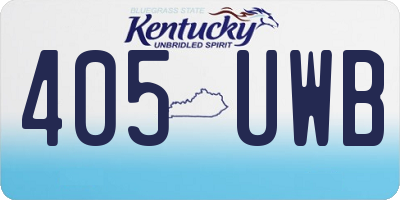 KY license plate 405UWB