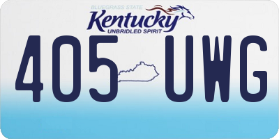 KY license plate 405UWG