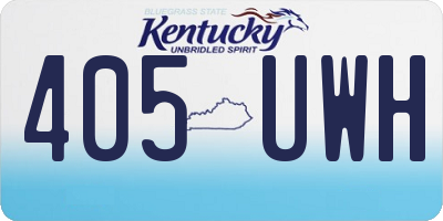 KY license plate 405UWH