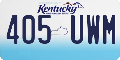 KY license plate 405UWM
