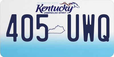 KY license plate 405UWQ