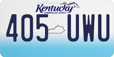 KY license plate 405UWU