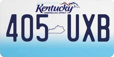 KY license plate 405UXB
