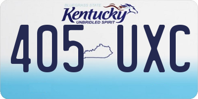 KY license plate 405UXC