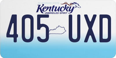 KY license plate 405UXD