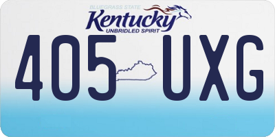 KY license plate 405UXG