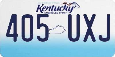KY license plate 405UXJ