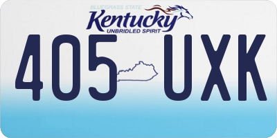 KY license plate 405UXK