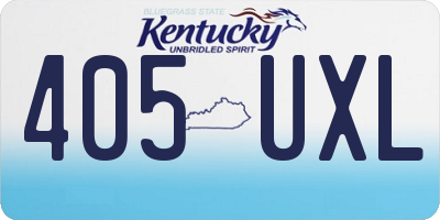 KY license plate 405UXL