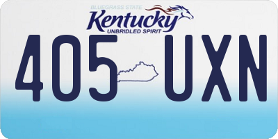 KY license plate 405UXN