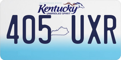 KY license plate 405UXR