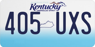 KY license plate 405UXS