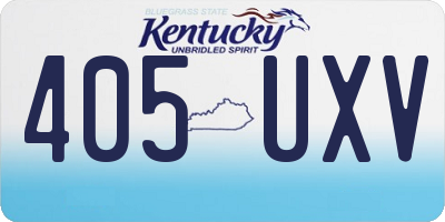 KY license plate 405UXV