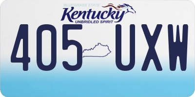 KY license plate 405UXW
