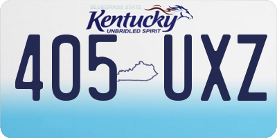 KY license plate 405UXZ