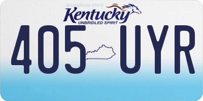 KY license plate 405UYR