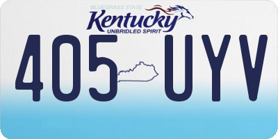 KY license plate 405UYV