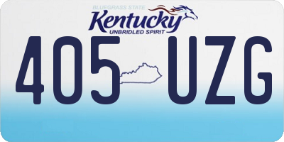 KY license plate 405UZG