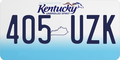 KY license plate 405UZK
