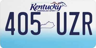 KY license plate 405UZR
