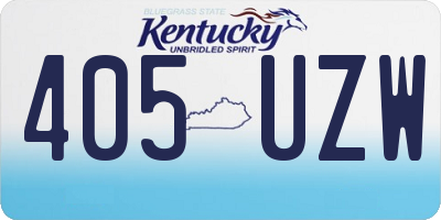KY license plate 405UZW