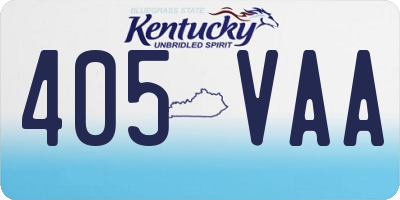 KY license plate 405VAA