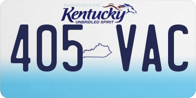 KY license plate 405VAC