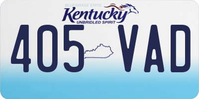 KY license plate 405VAD