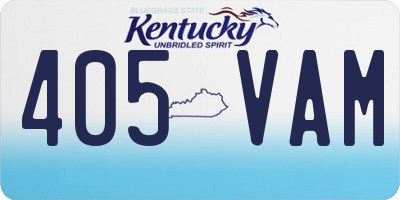 KY license plate 405VAM