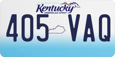 KY license plate 405VAQ