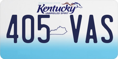 KY license plate 405VAS