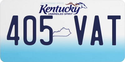KY license plate 405VAT