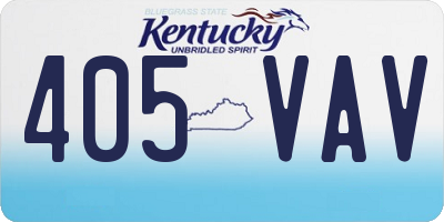 KY license plate 405VAV