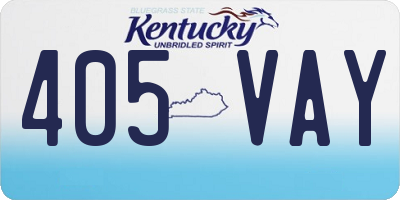 KY license plate 405VAY