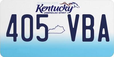 KY license plate 405VBA