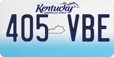KY license plate 405VBE