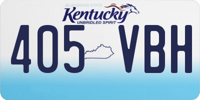 KY license plate 405VBH