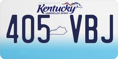 KY license plate 405VBJ