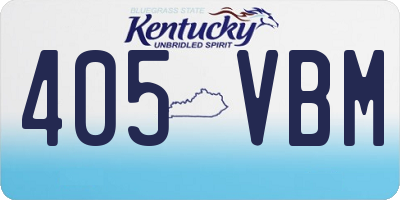 KY license plate 405VBM