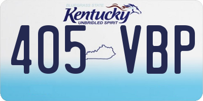 KY license plate 405VBP