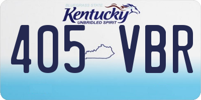 KY license plate 405VBR