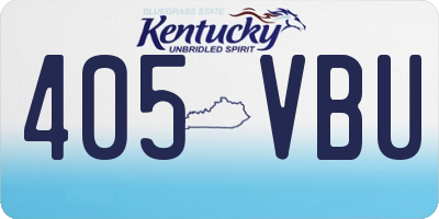 KY license plate 405VBU